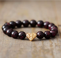 Bracelet en Grenat Naturel avec Breloque Cœur