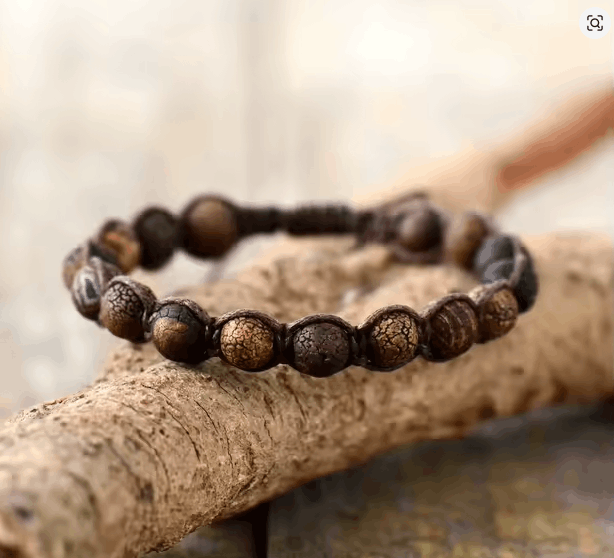 Bracelet Homme en Onyx – Perles et Cordon Tressé Fait Main