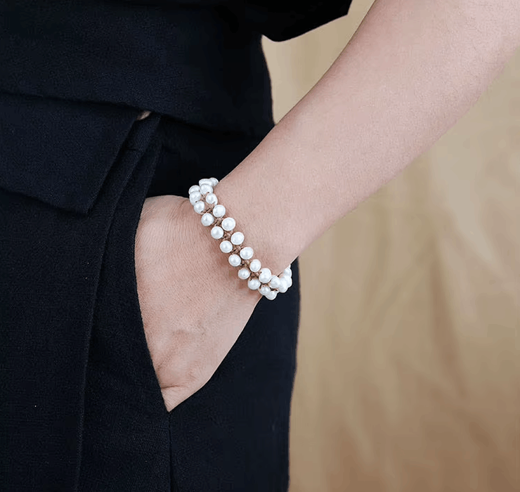 Bracelet Bohème en Perles d’Eau Douce – Fait Main