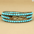 Bracelet Multicouche en Pierres Semi-Précieuses & Breloque Infini