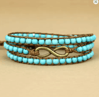Bracelet Multicouche en Pierres Semi-Précieuses & Breloque Infini