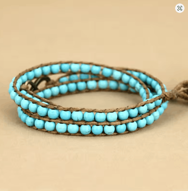 Bracelet Multicouche en Pierres Semi-Précieuses & Breloque Infini
