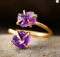 Bague en Améthyste Naturelle – Double Pierre