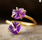 Bague en Améthyste Naturelle – Double Pierre