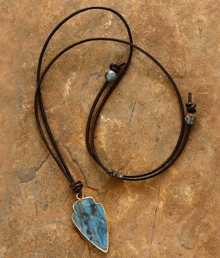 Collier Mala Unisexe en Labradorite et Cuir – Fait Main